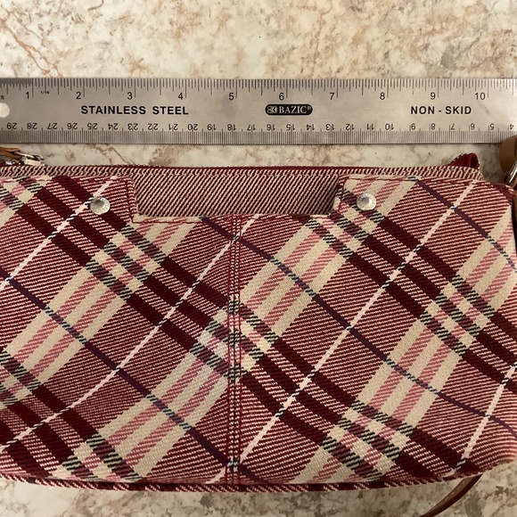 Authentic BURBERRY Nova Check Blue Label Shoulder Bag Canvas Red Silver - Picture 13 of 16